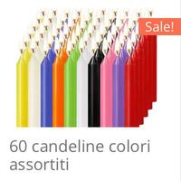 60 Candele colorate assortite