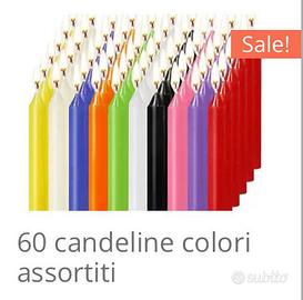 60 Candele colorate assortite