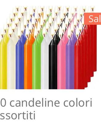 60 Candele colorate assortite