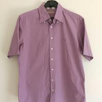 Camicia mezze maniche quadretti viola Burberry L