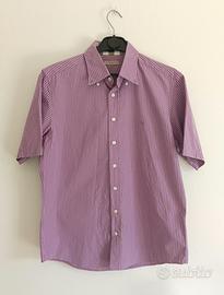 Camicia mezze maniche quadretti viola Burberry L
