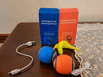 Gioco per gatti palla interrativa blu e arancione 