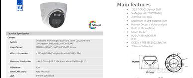 N.2 ENVIO IESS-DFM70H500S-WM IP PoE 5 MP ONVIF