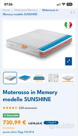 Materasso matrimoniale in Memory 