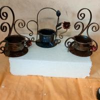 N.3 Ceneriera Artistiche In Ferro Arte Decò.. Arti