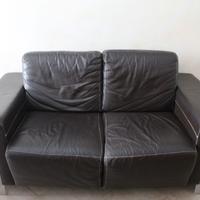 Divano BIPOSTO in morbida pelle marrone