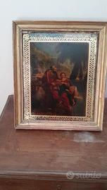 Quadro fine ‘800 su vetro Giuseppe e Maria