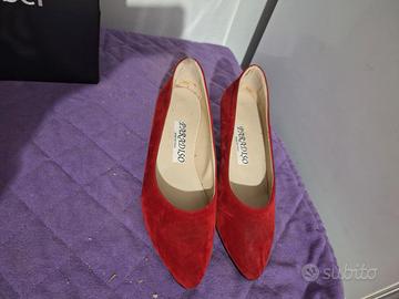 Scarpe décolleté rosse in camoscio PARADISO