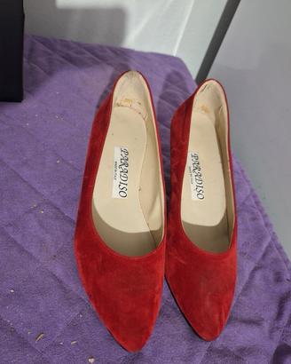 Scarpe décolleté rosse in camoscio PARADISO