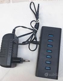 Multipresa USB 3.0 (sette prese) con alimentatore