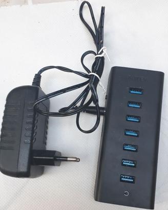 Multipresa USB 3.0 (sette prese) con alimentatore