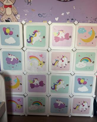 Libreria bambini porta giocattoli poliuretano