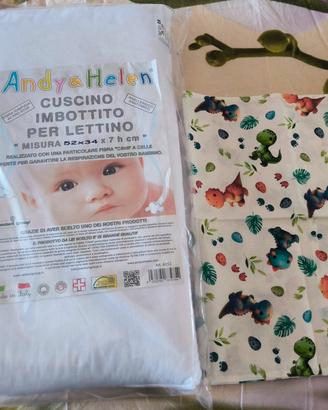 cuscino lettino nuovo e federa 