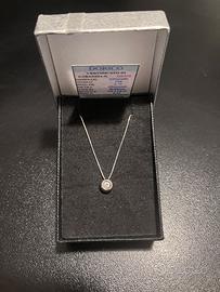 Girocollo oro bianco 18K con diamante naturale 0,1