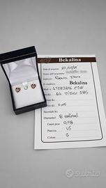 Orecchini oro rosa 14k con diamanti naturali