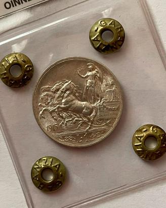 1 Lira 1915 Quadriga Briosa NC FDC Argento VE III