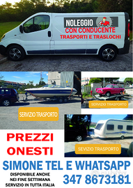 Trasporti, barche auto microcar autista