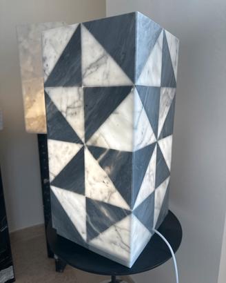 Lampada di Design in Marmo Carrara e Bardiglio
