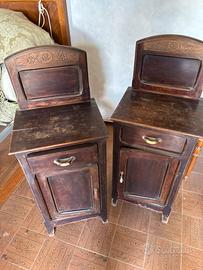 2 comodini legno vintage