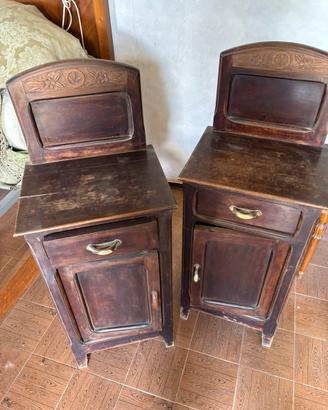 2 comodini legno vintage