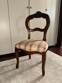 Sedia Stile Liberty Legno Noce