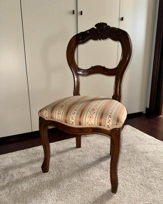 Sedia Stile Liberty Legno Noce