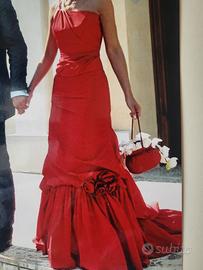 Abito da sposa rosso tg 42
