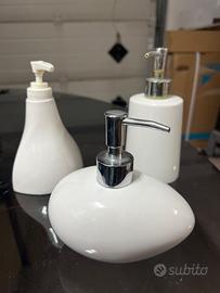 Set di 3 dispenser da bagno in ceramica