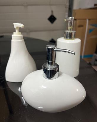Set di 3 dispenser da bagno in ceramica