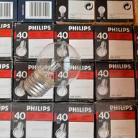 20 lampadine sfera chiara E27 40 watt Philips