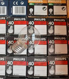 20 lampadine sfera chiara E27 40 watt Philips