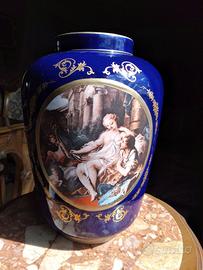 Vaso ceramica smaltata con dipinto "Luigi XV°"