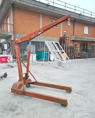 gru idraulica a carrello da officina usata
