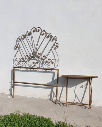 Testiera letto singolo in ferro battuto