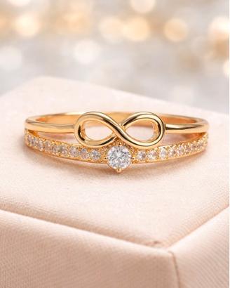 Anello Infinito Donna con Zirconi Elegante