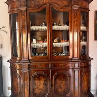ELEGANTE CREDENZA VETRINA ANTICA IN LEGNO MASSELLO