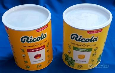 2 barattoli vuoti delle caramelle Ricola