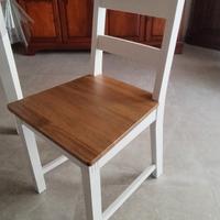 Tavolo+6 sedie in legno, nuovi- col. rovere/bianco