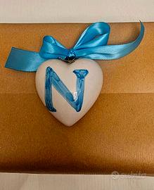 Cuore in ceramica Vietri con iniziale N 