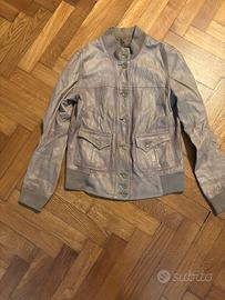 Bomber in pelle effetto vintage