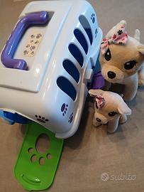 Peluche cani con trasportino