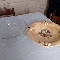 Centro tavola in ceramica o porta frutta in vetro 