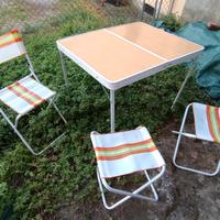 Tavolino e sedie pic nic, anni '70 Vintage