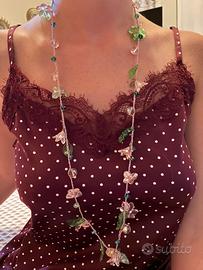 Collana uncinetto fiori handmade