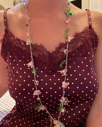 Collana uncinetto fiori handmade