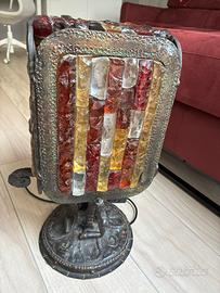 Lampada stile brutalista anni 70 in vetro murano