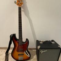 Basso Eko Sunburst + Amplificatore Fender Rumble