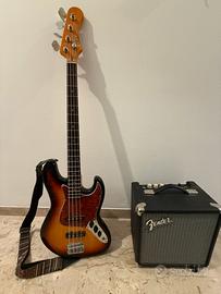 Basso Eko Sunburst + Amplificatore Fender Rumble