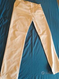 pantaloni bianchi in cotone