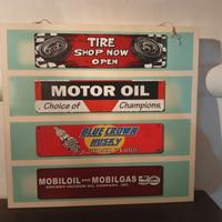 Pannello pubblicitario targhe vintage